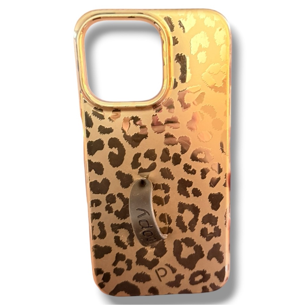 Loopy 15 Pro Max Gold Metallic Leopard Case- Righty